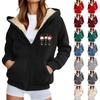 Women's Fashion Casual Sweatshirt Loose Zipper Cardigan Long Sleeve Hooded Jacket