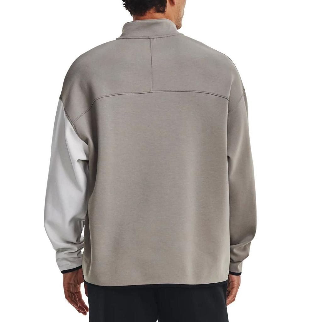 Under Armour Felpa sportiva da uomo con cappuccio e collo alto a blocchi di colore inarrestabile grigio chiaro 1379813-294