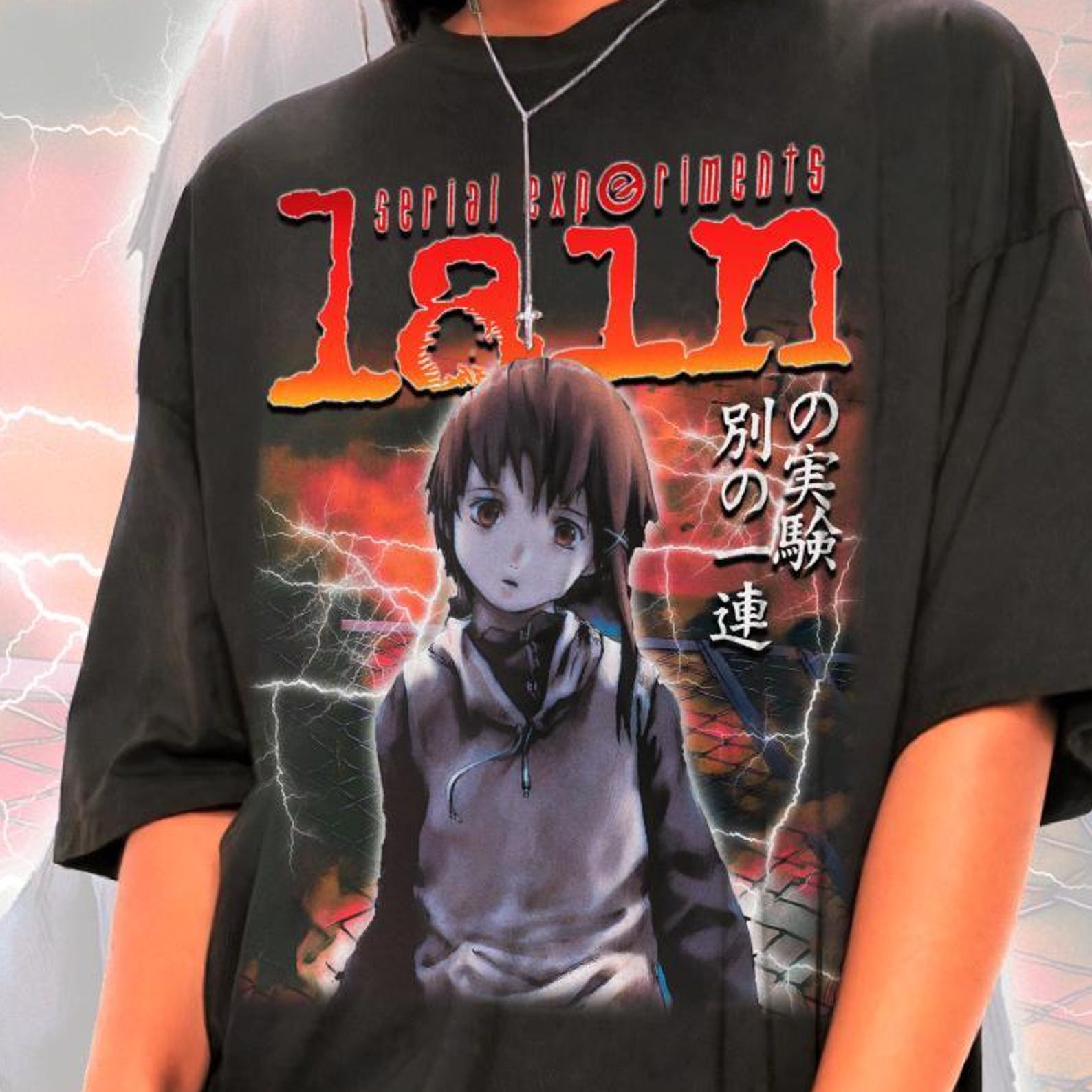 Serial Experiments Lain Shirt – Anime Cosplay Graphic Tee,Lain Iwakura,Alice Mizuki 4XL