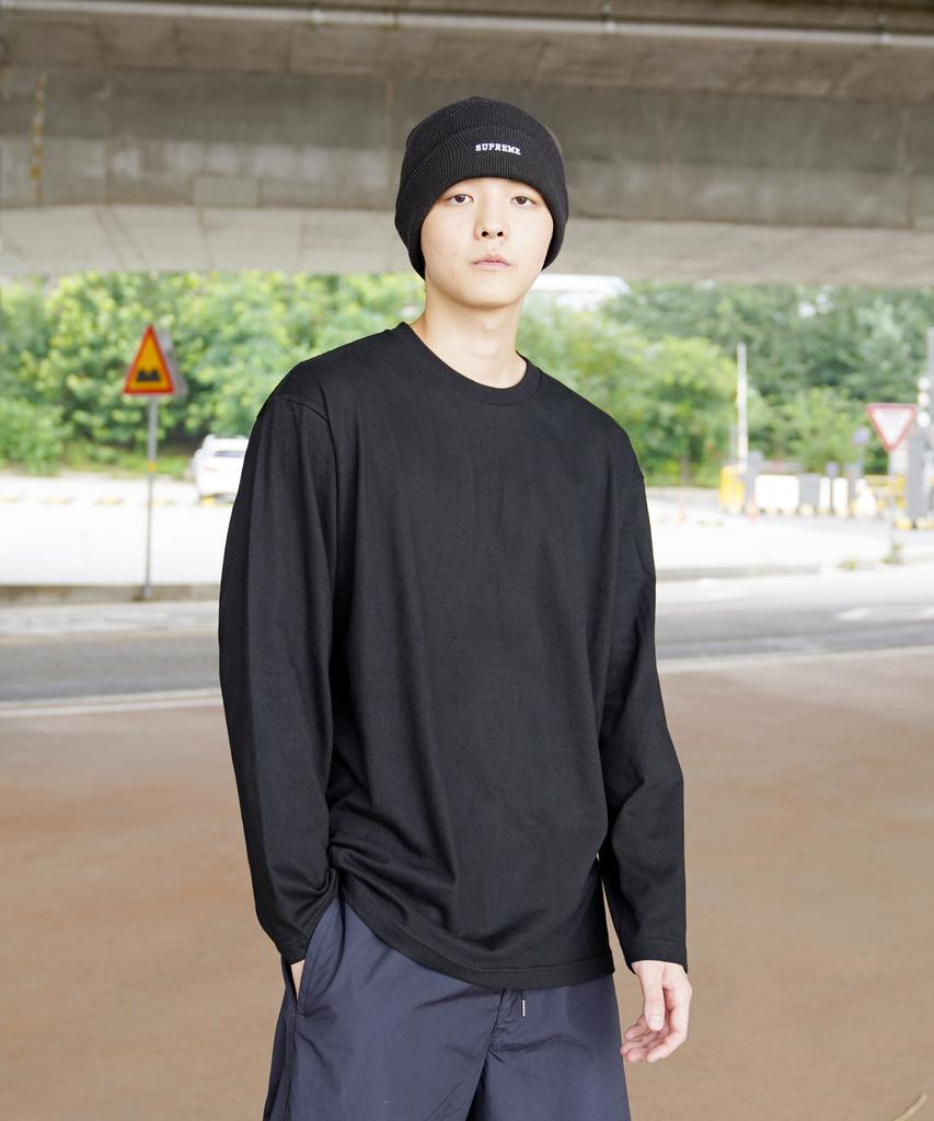 CREAM SODA LAB Solid Basic Long Sleeve Black