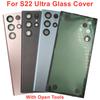 Matte Glass For Samsung Galaxy S22 Ultra 5G Battery Cover Rear Lid Back Door Housing  +  Camera Lens Glue Adhesive
