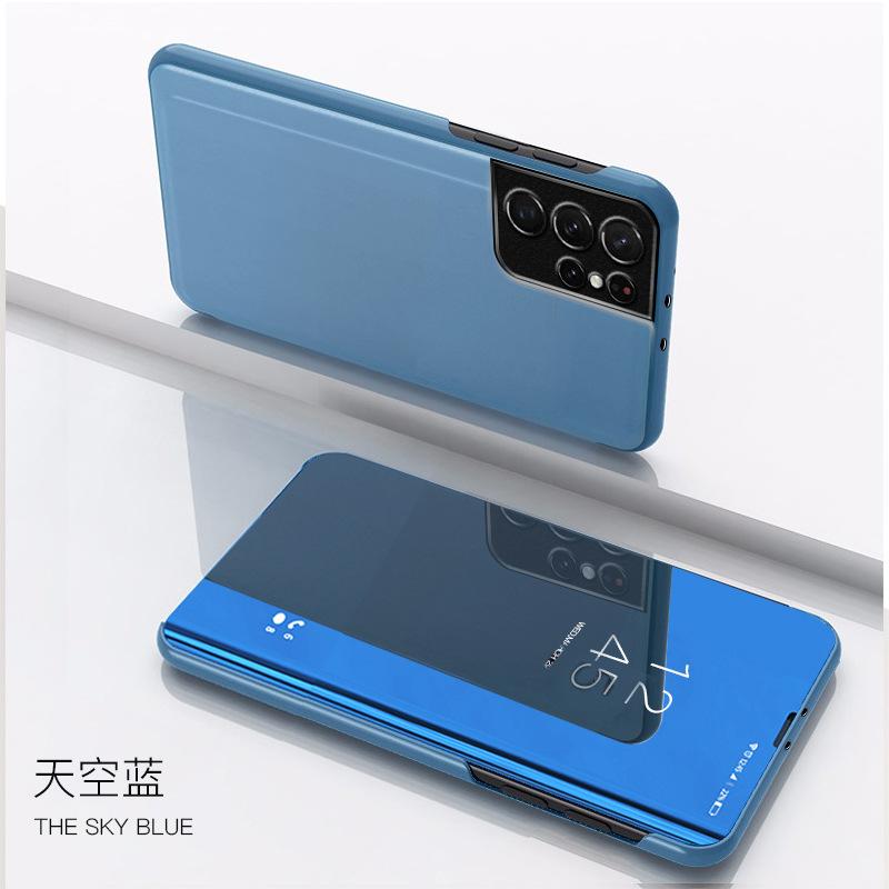 Étui à rabat miroir en cuir pour Samsung Galaxy S25 S25Ultra S25 Edge S24 S23 S22 S21 S20 Note20 10 9 8 Support Housse de téléphone Funda