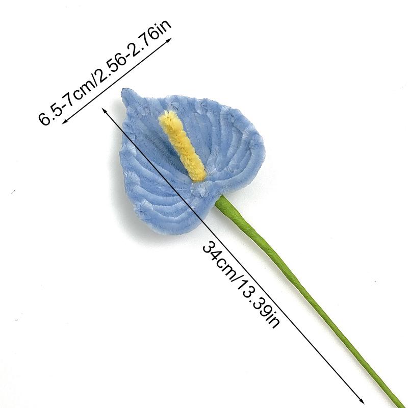 3Pcs Pipe Cleaner Flower Finished Artificial Chenille Stems Home Decor Flamingo Palm Handmade