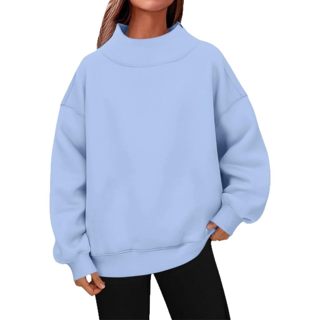 1116 New European beautiful women's sweatshirt long-sleeved turtleneck sweatshirt casual sweater fleece top