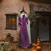 2025 Hot Halloween Decor Talking Witch Outdoor Spooky Animatronic Witch Decor Prop Red Eye Animated Witch Home Festival Decor