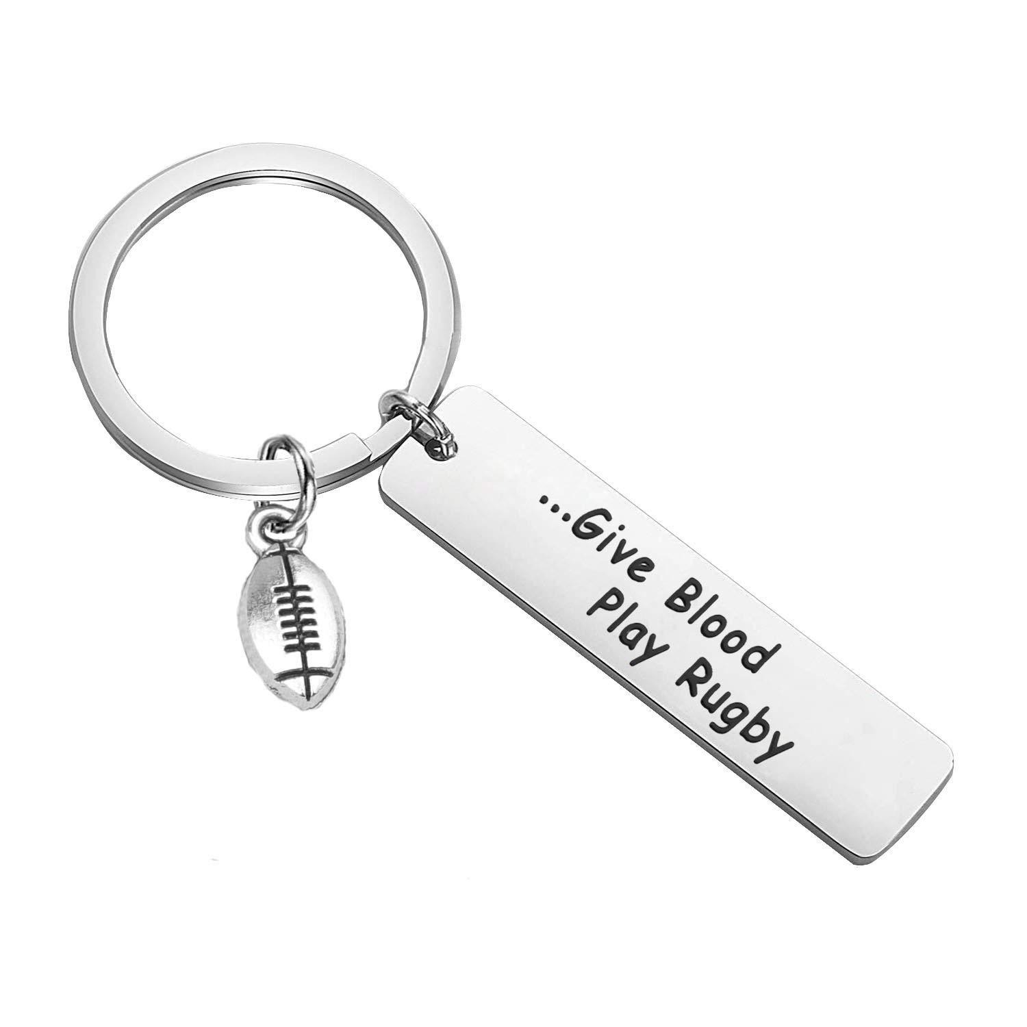 

Rugby Sports Stainless Steel Keychain Classic Game Design Fashion Bag Pendant Practical Sports Meeting Souvenir