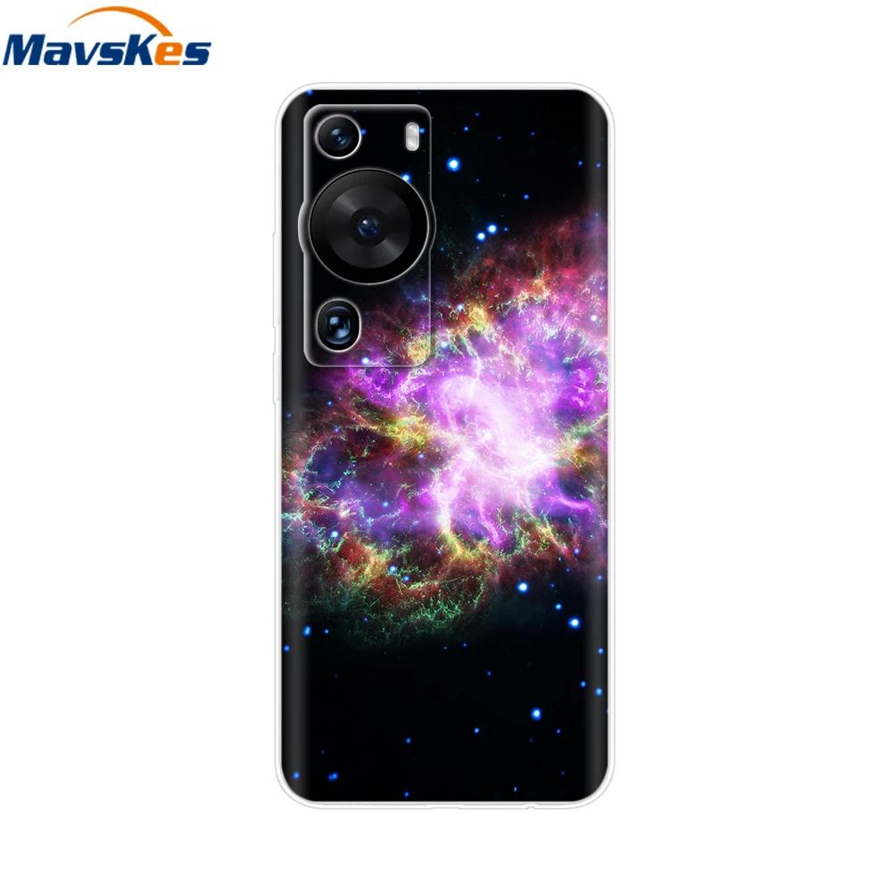 For Huawei P60 Pro Case Cute Heart Cartoon Painted Silicone Clear TPU Back Cover For Huawei P 60 P60 2023 P60Pro Phone Cases