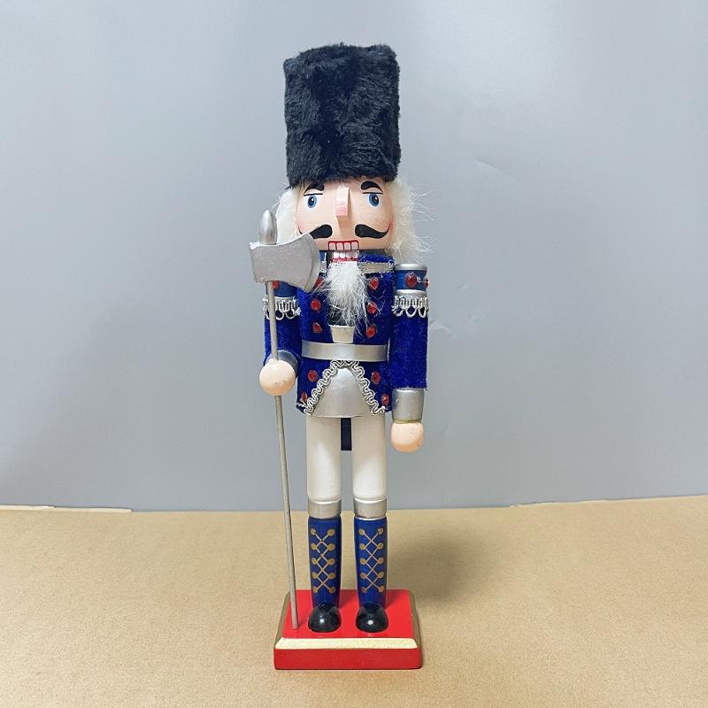 1Pcs 30Cm Cartoon Walnut Soldier Home Decoration Christmas Ornament Wooden Nutcracker Puppet Desktop Decor