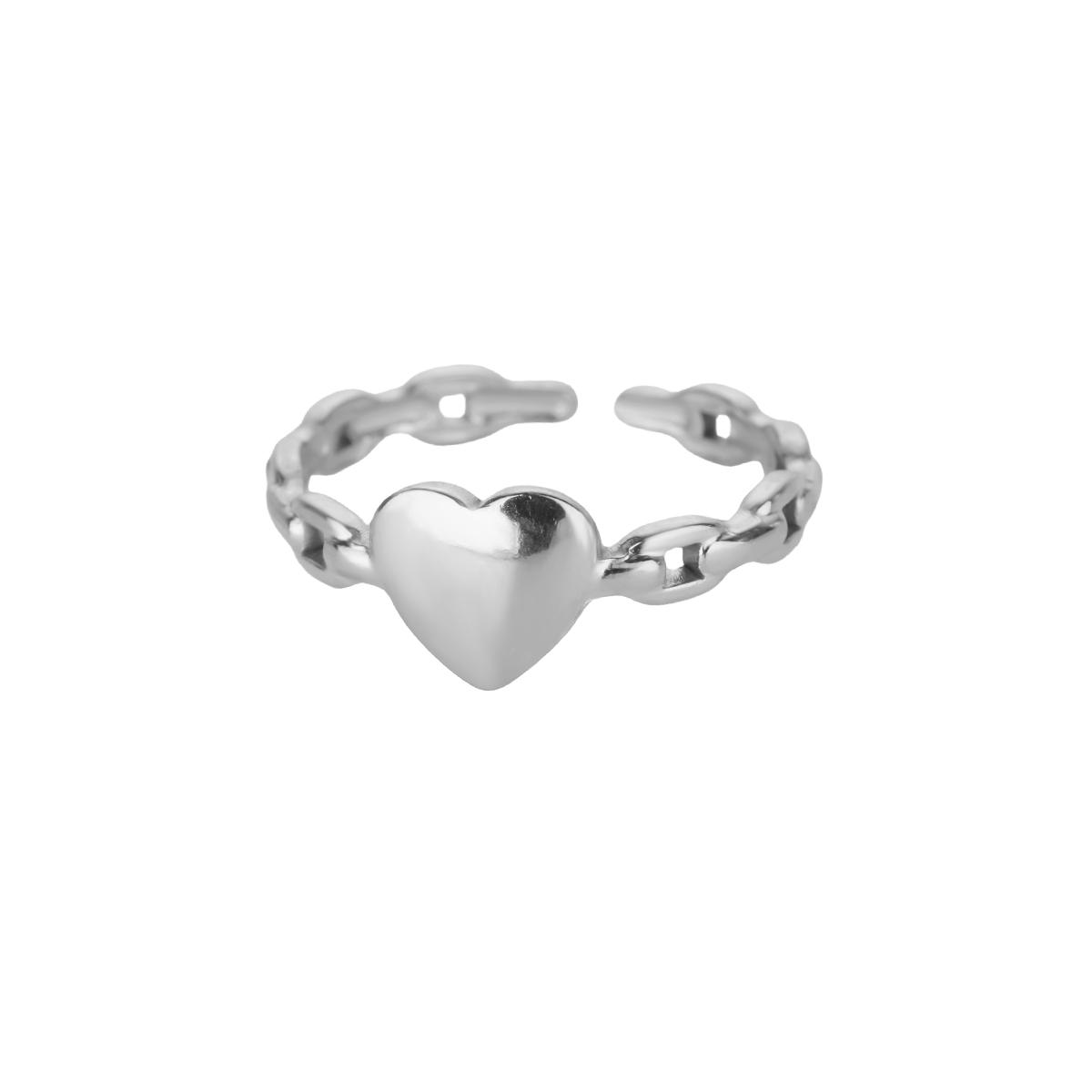 

Cute Heart Rings For Women Gold Color Stainless Steel Adjustable Heart Ring Wedding Party Fashion Christmas Jewelry Gift Femme