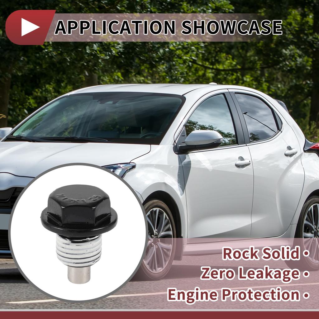 HEROFFIX Kompatibel Toyota Tacoma Tundra Camry Colora 4 Runner Ölwanne Ablassschraube Schraube Reparatur Nr. 9043012031 Weißmetall Magnetisch M12x1.25