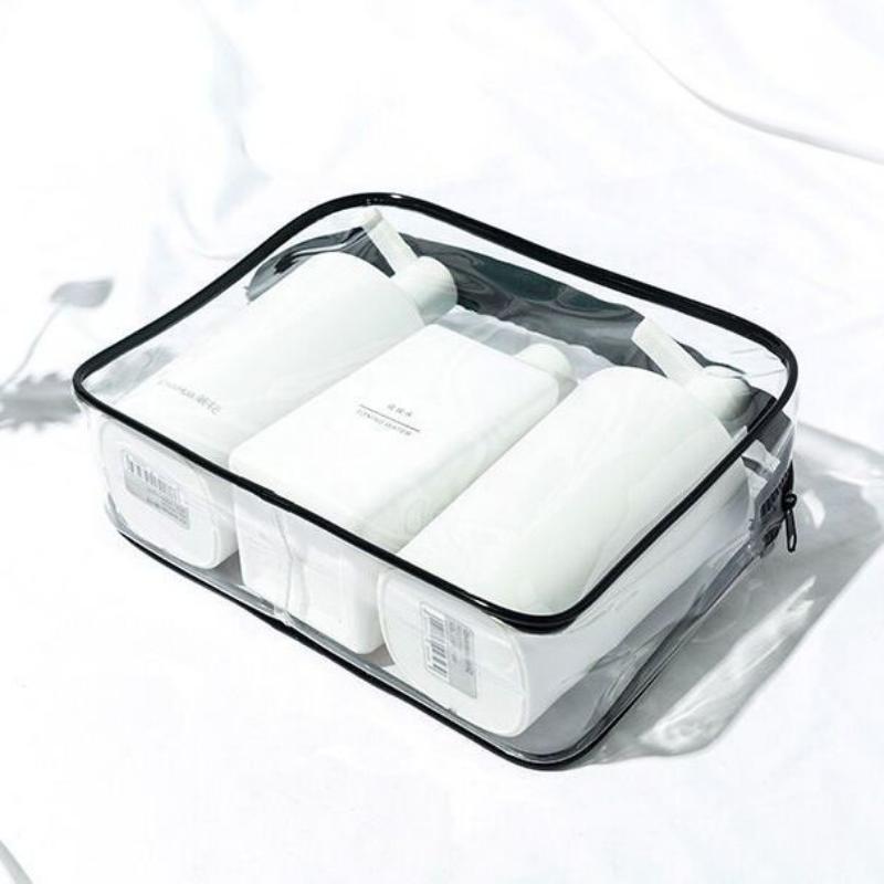 Transparent Waterproof Wash Bag Makeup Storage Bag Carrying Out Large Capacity Travel Cosmetics Transparent Storage Bag Containers