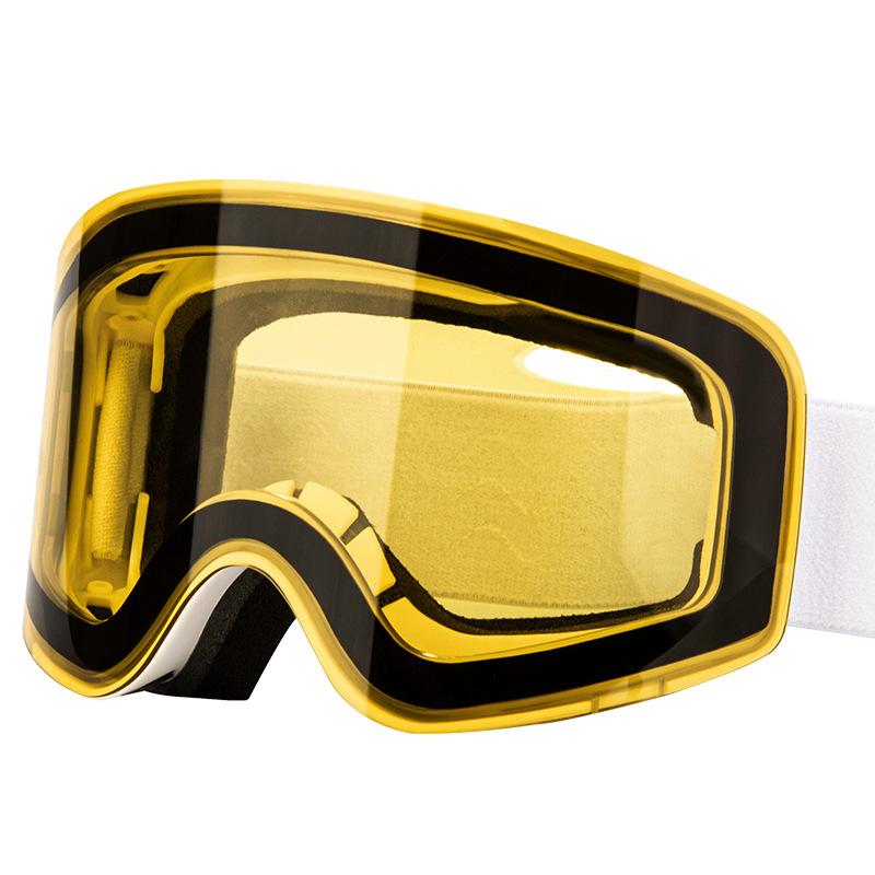 Neue zylindrische magnetische Skibrille, doppelwandige beschlagfreie magnetische Skibrille, Schneeschutzbrille, Bergsteigerbrille