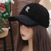 Double R Lammwolle Mütze Bestickte Plüsch Schirmmütze Mode Winter Baseballkappe Outdoor