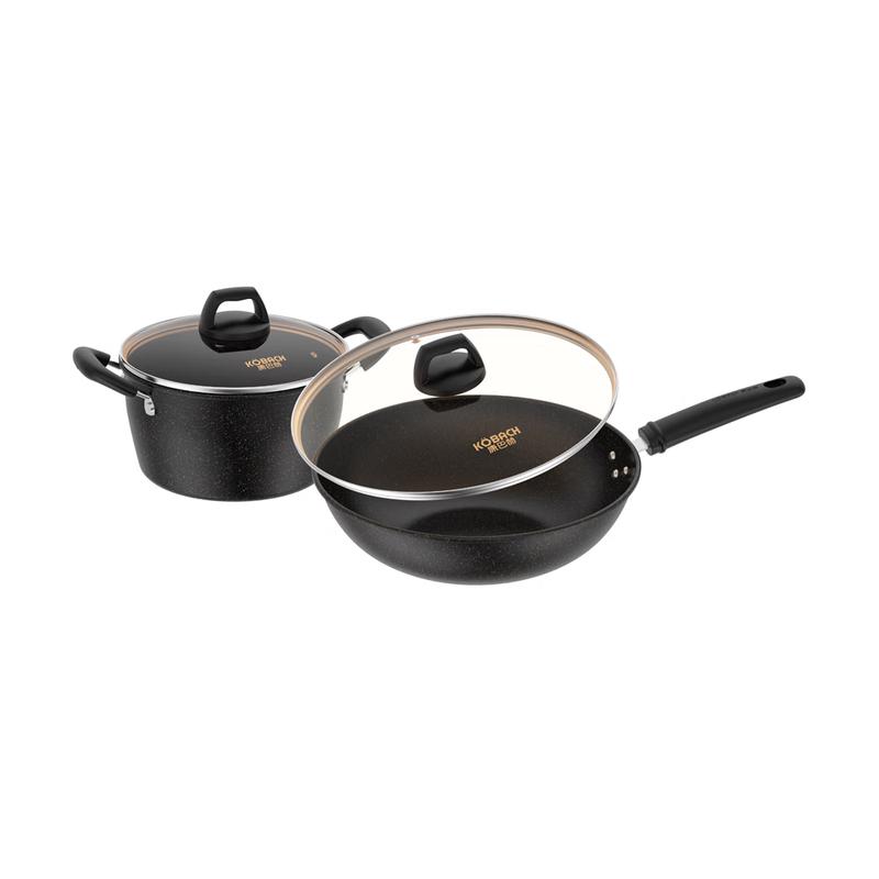 Kangbach Maifan Stone Wok & Soup Pot Set
