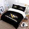 Pittsburgh Penguins Hockey Logo Design Print Bedding Set Duvet Cover Pillowcases (1* Duvet Cover 2* Pillowcases Do Not Include Comforter)