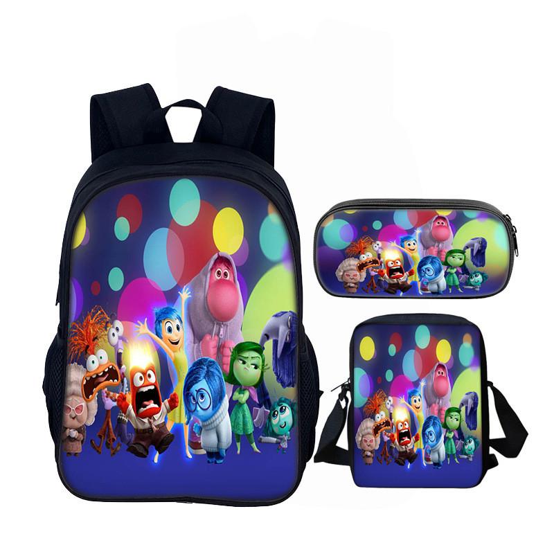 Inside Out 16inch School Backpack Set With Polyester Material For Kids And Teens