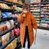 Women's Long Winter Down-Cotton Padded Jacket – Over-the-Knee Padded Coat, Thickened Mid-Length Jacket  Loose Bread-Style Quilted Jacket
