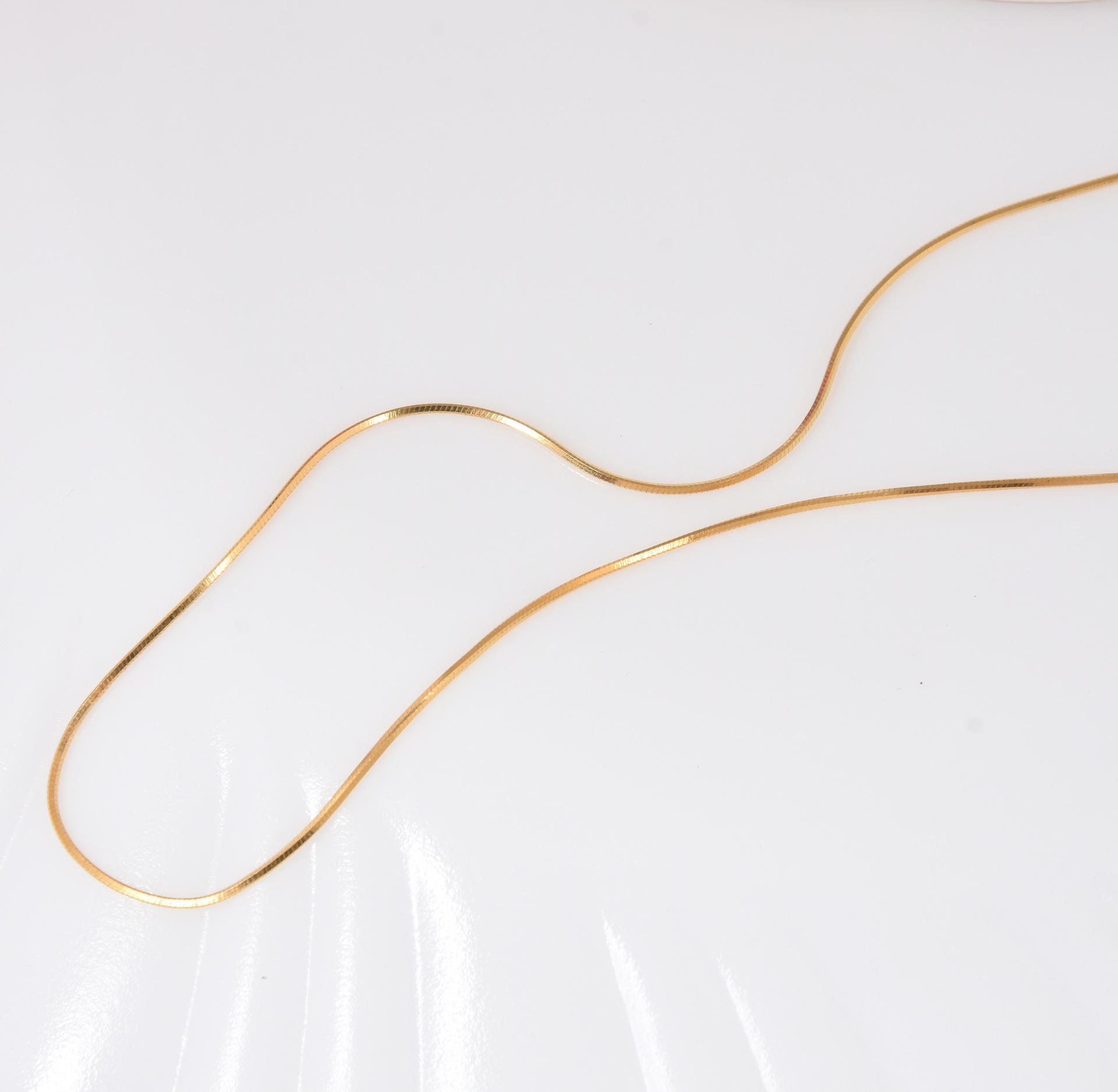 

Элегантное колье из стерлингового серебра 925 пробы - Ультратонкая квадратная цепочка «змеинка» для многослойности, женская универсальная и модная цепочка на ключицу. S925 Silver золотой