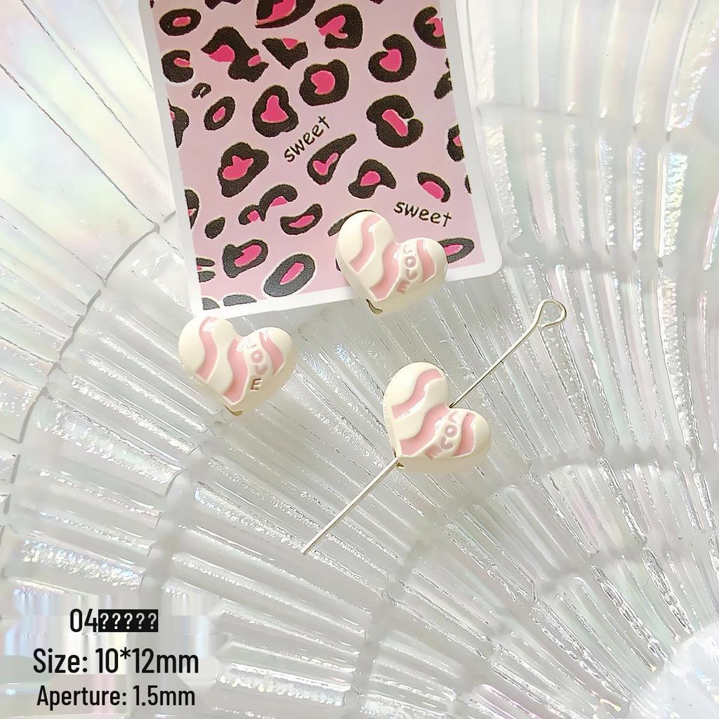 Alloy Heart Bow Milk Tea Beads for DIY Jewelry & Phone Chains