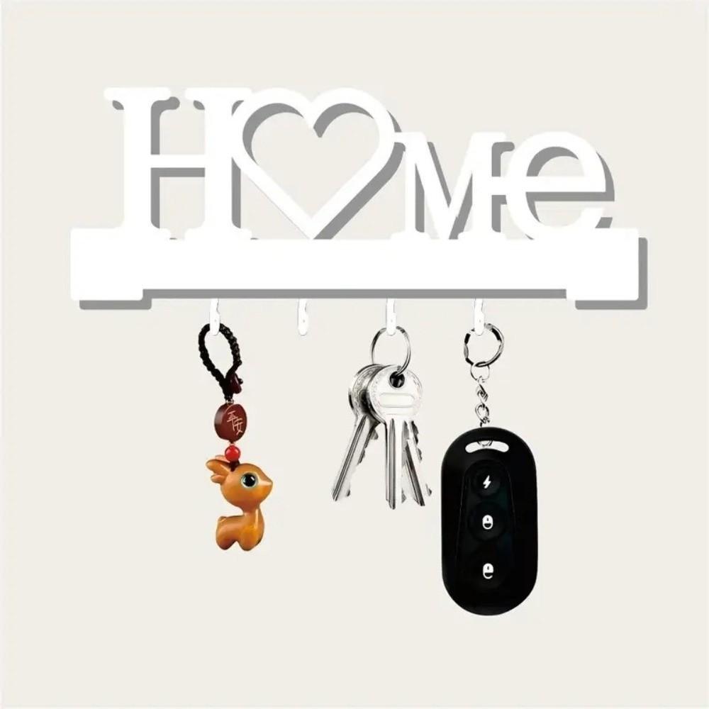 No-Drill Key Rack Iron Material Key Wall Hook Durable Wall Mounted Key Holder  Living Room
