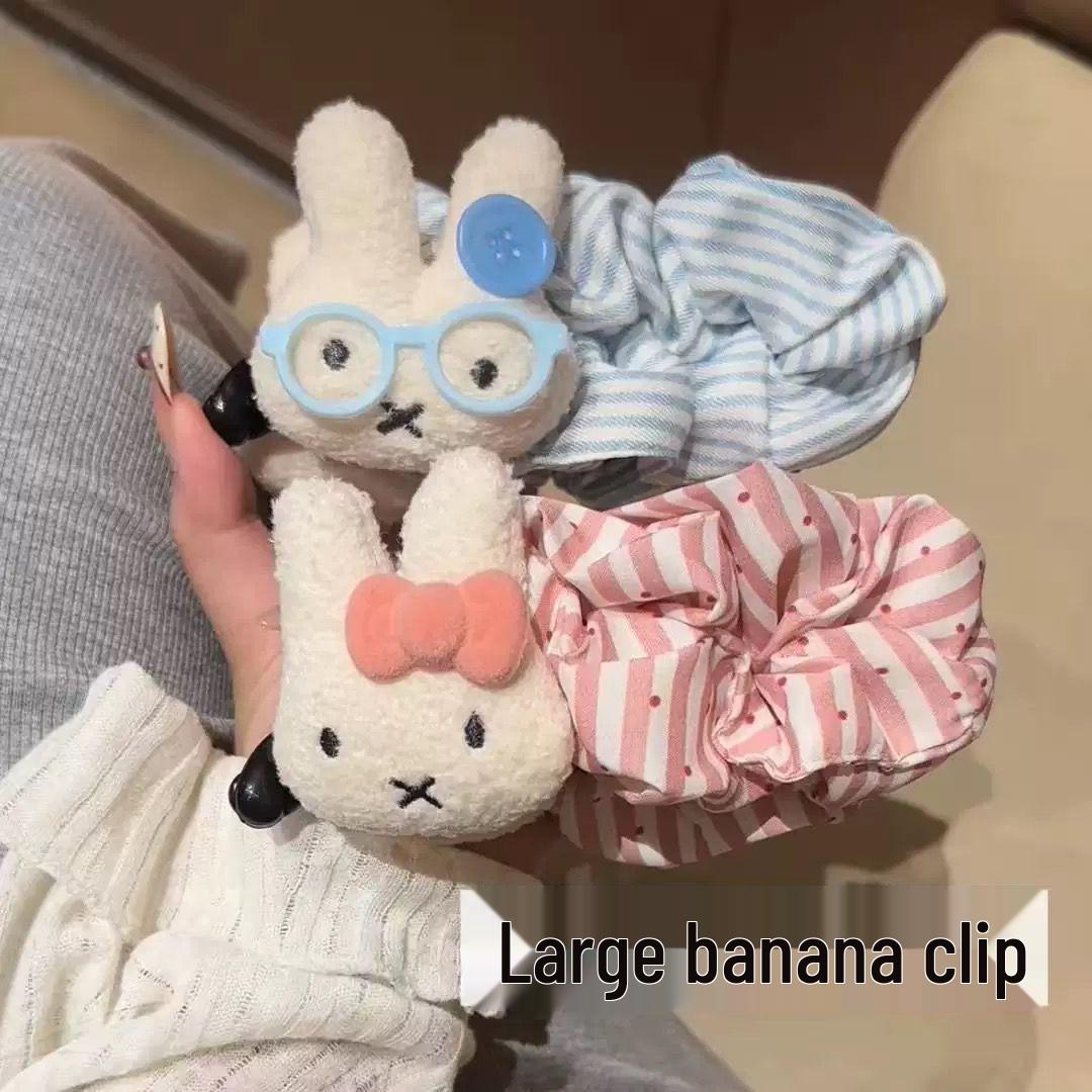 Miffy Rabbit Polka Dot Banana Clip - Cute and Versatile Hair Tool for Volume and Updos Red Polka Dot Miffy Bunny Banana Clip