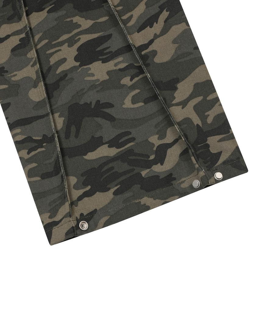 Mucent Carb Side Pintuck Camo Wide Cotton Pants Unisex