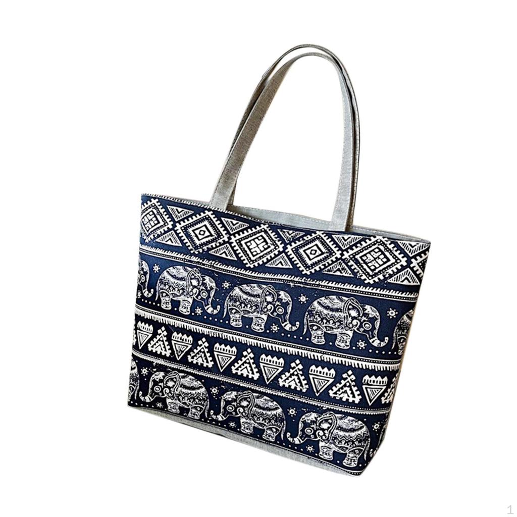Embroidered Shoulder Bag, Tote Women's Handbag, Zipper, Large Capacity, Shopping Fashion,