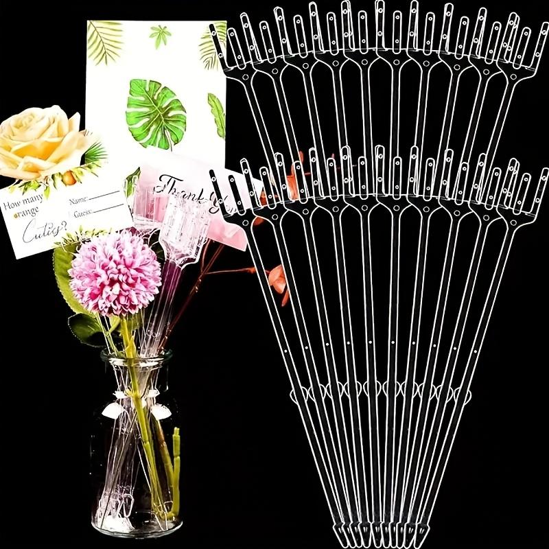 80pcs Durable Flower Card Holders - Sleek White Bouquet Sticks for Weddings, Birthdays, Valentine's Day | Ideal for Photo Displays