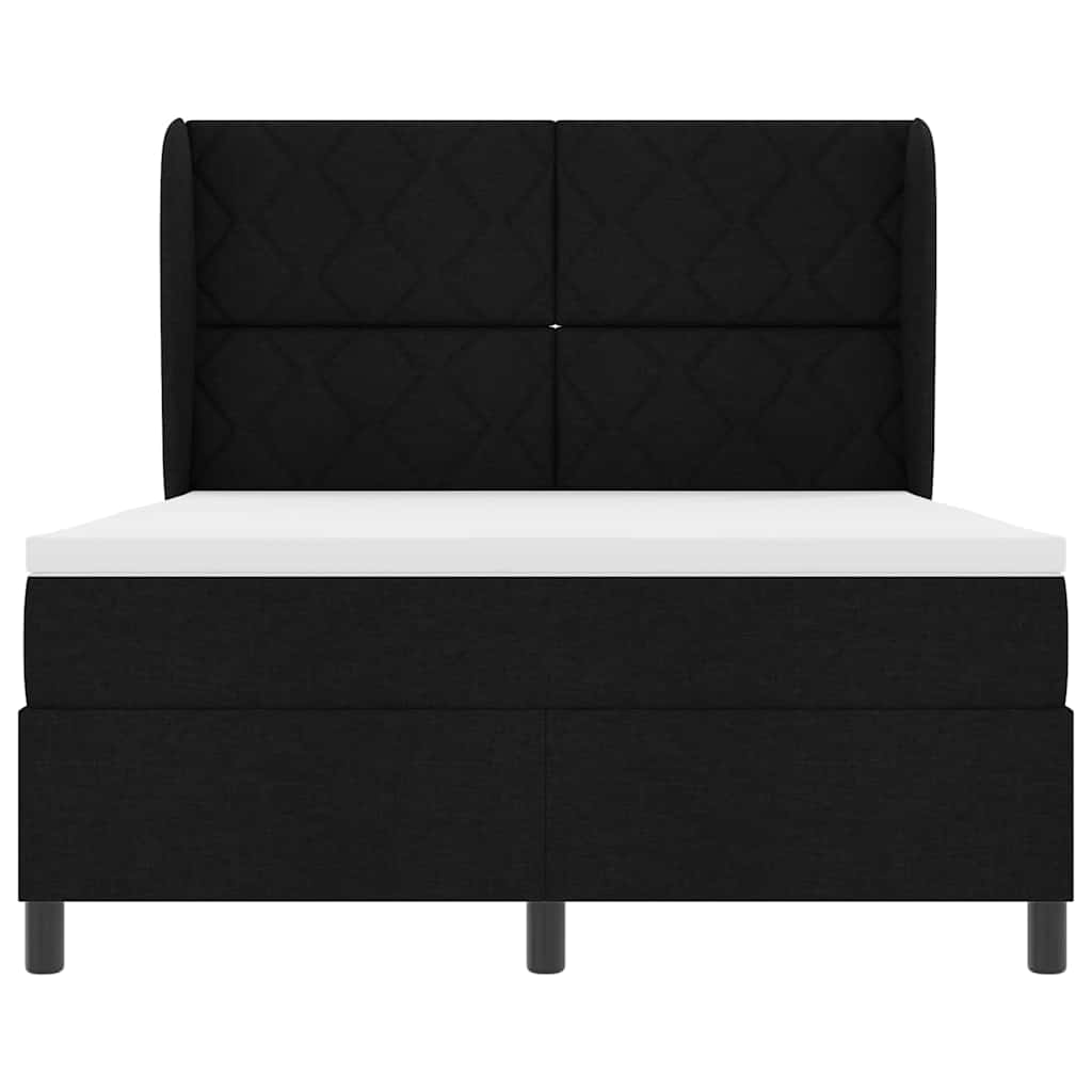 Boxspring Bed with Headboard Black 140 x 200 cm Fabric