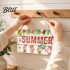 Wooden Door Plaque Summer Hanging Sign, Beach Theme Welcome Sign Front Decor with Decorative Rope, Colorful Hanger for Seasonal Farmhouse House