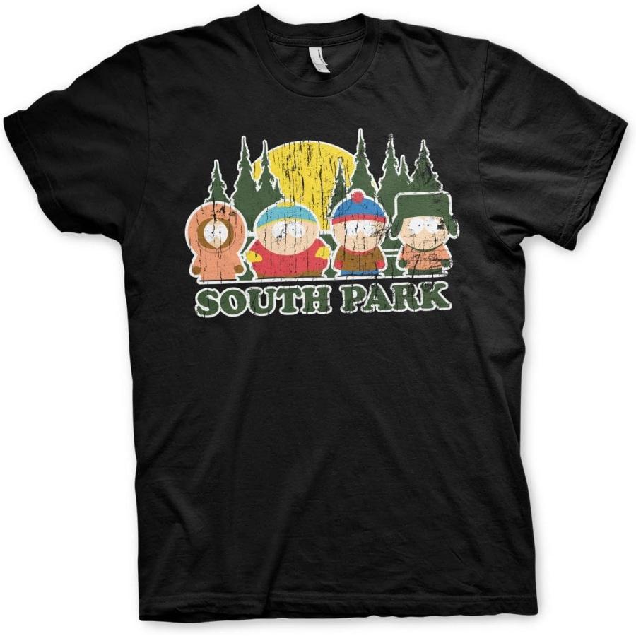 Официально лицензированная мужская футболка South Park с эффектом потертости Мужская футболка большого размера (черный) S чёрный