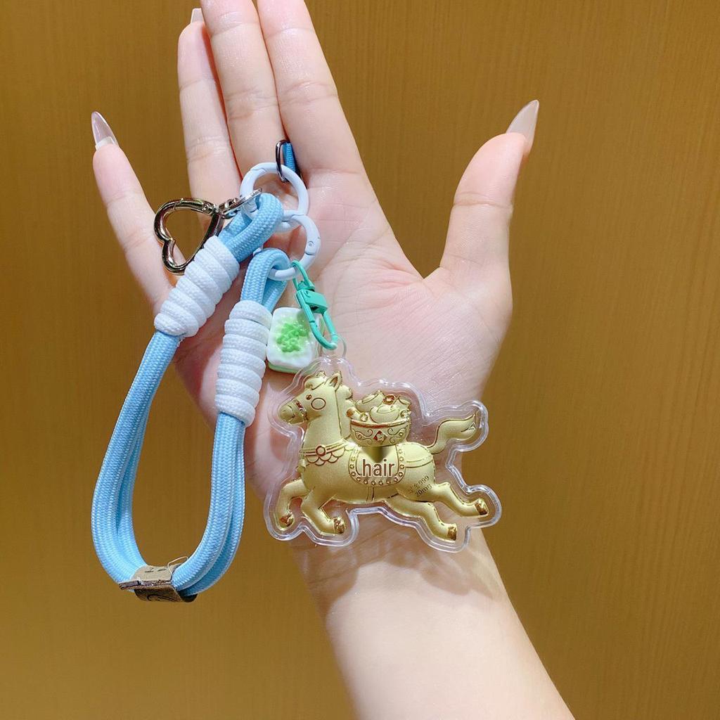 999 Pure Gold Keychain: Instant Wealth Bag Charm and Creative Gift