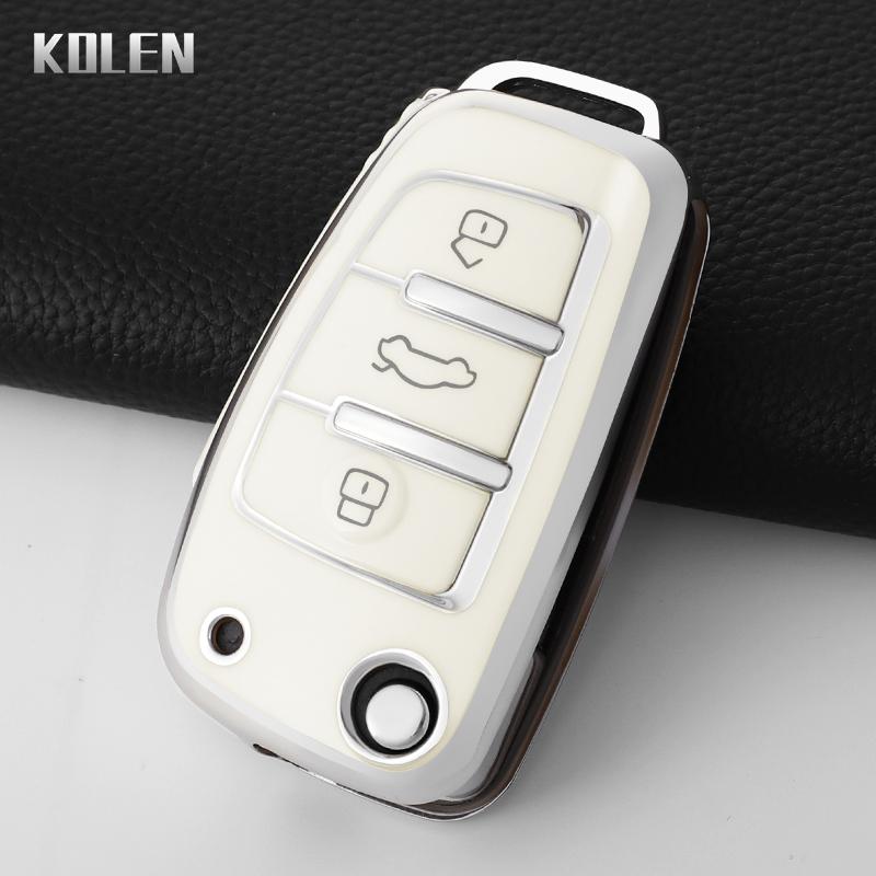TPU Car Key Case Cover Shell Fob for  C5 C6 R8 A1 A3 A4 A5 A6 A7 Q3 Q5 Q7 S6 B6 B7 B8 8P 8V 8L TT RS RS3 S3 Sline Keychain