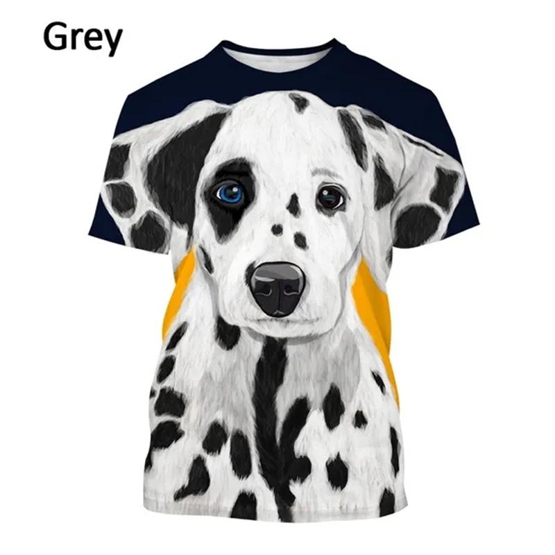 Fashion Dalmatian 3D Printed T-shirt with Spotted Dog, Summer Personalized Men's and Women's Short Sleeved T-shirt, Harajuku T-shirt Clothing