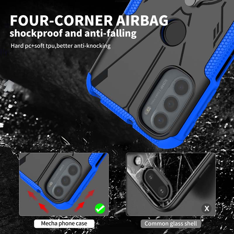 MAOGE Trasparente Cover per Motorola Moto G52 / Moto G82, Rugged Custodia Full Body Antiurto Rigida PC Soft TPU Sottile Bumper Silicone Protettiva Case - Nero