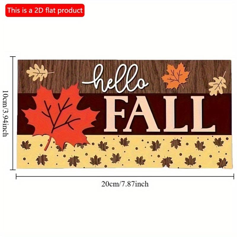 2d Flat 20*10cm, Autumn Home Decoration, Hello Autumn Maple Leaves, Thanksgiving Decoration Signs, Wooden Creative Decorative Plaques, for Home, Club