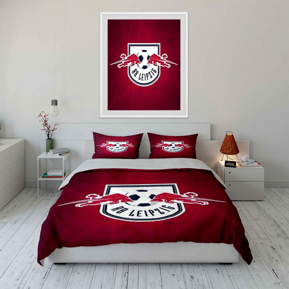 Red bulls and soccer ball. Bedding sets Duvet cover sets Duvet covers Pillowcases(1*Duvet Cover 2*Pillowcases without duvet insert)