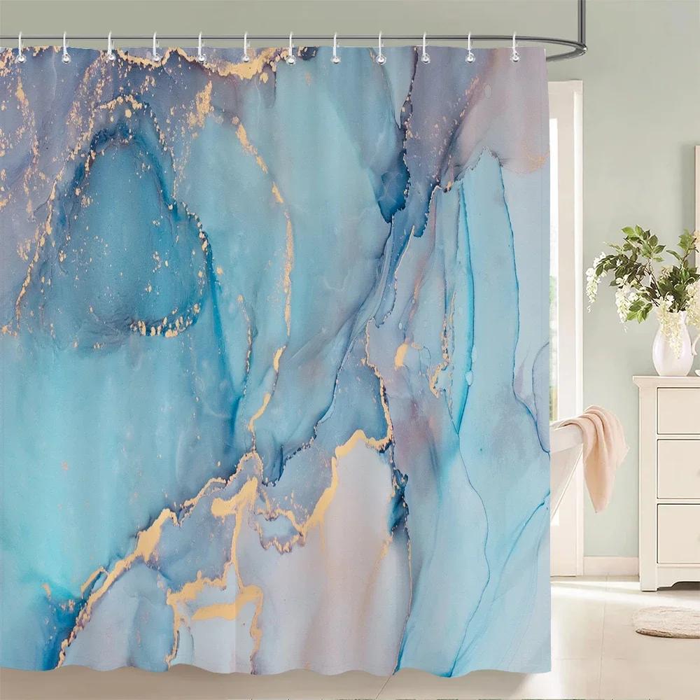 Colorful Abstract Marble Print Shower Curtain With Hook Waterproof Bathroom Curtain Polyester Curtain 3D Shower Curtains 180x180