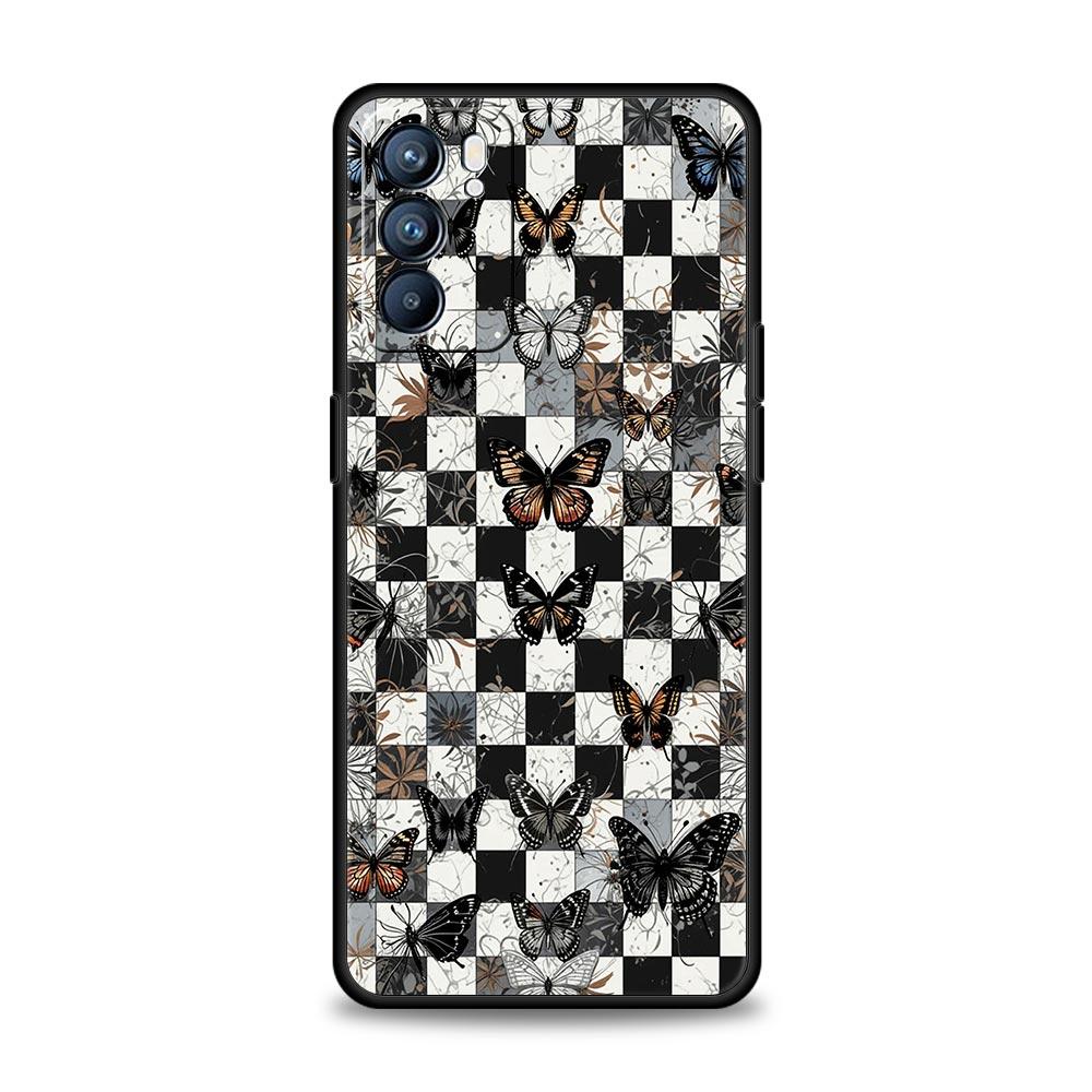 Butterfly Design Phone Case For Oppo Reno 13 12 11 10 7 F Find X5 X6 A98 A80 A79 A78 A57 A54 A31 A17 Pro 5G Soft TPU Cover Capas