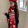 Red Christmas tree deer new knitted scarf women keep warm winter atmosphere holiday gift wool scarf men