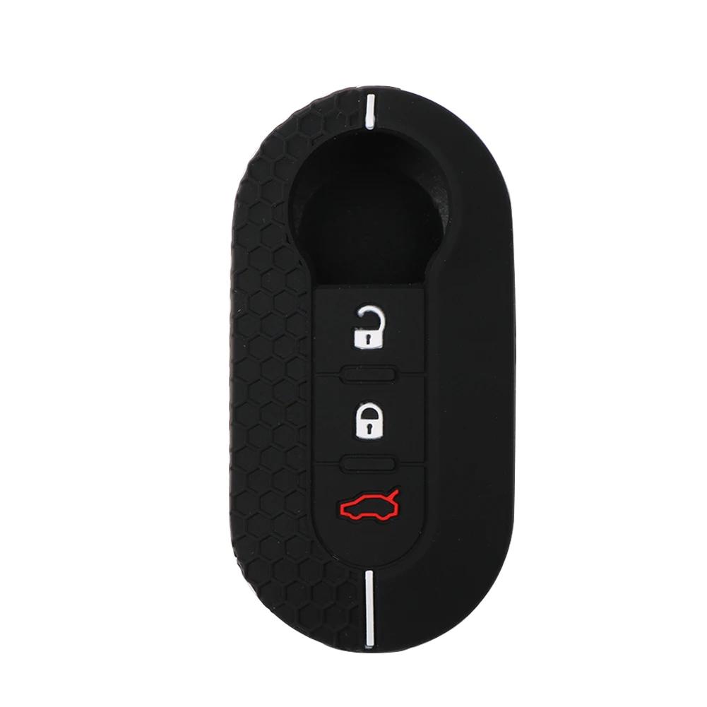 Silicone Remote Key Case For Fiat Palio 500 Panda Punto Dot Attractive Lancia Musa Grande 500L Ducato Keychain Car Key Cover