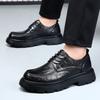 Lederschuhe Herren Businesskleid großer Kopf High Sense lässig atmungsaktiv Britischer Stil dicke Sohle erhöhend Hochzeit Bräutigam Derby Schuhe