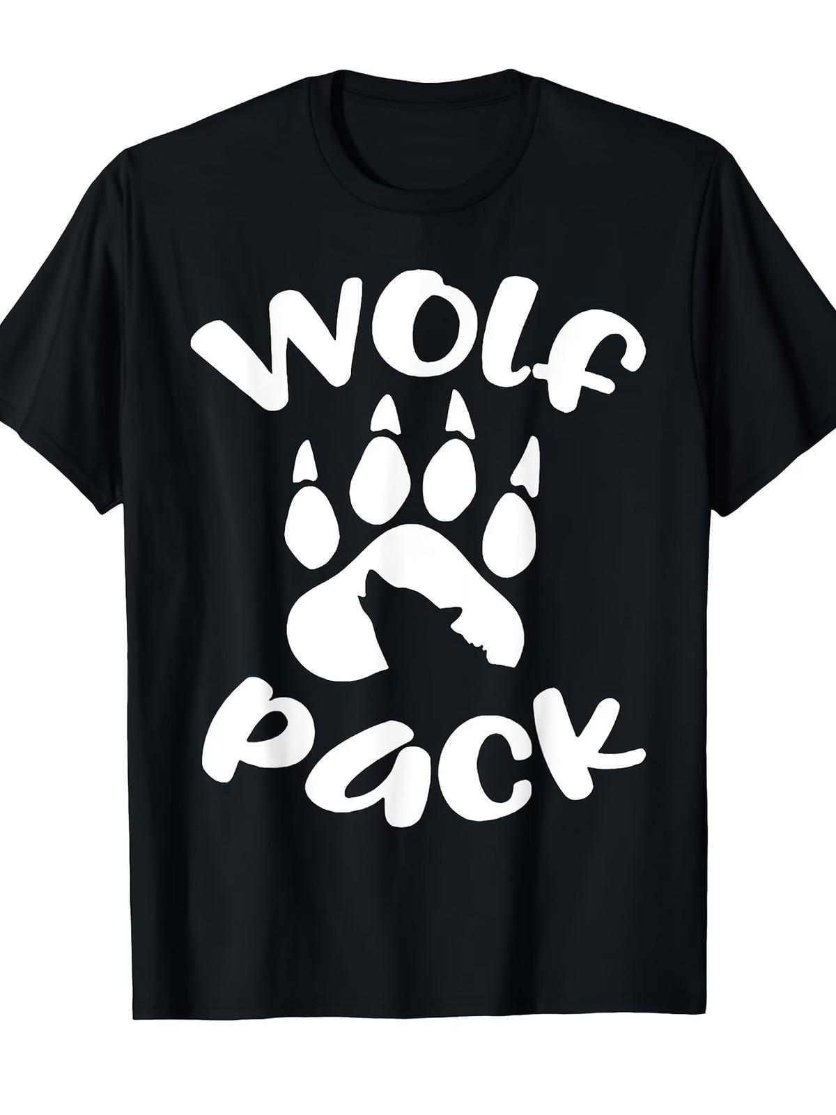 Wolf Pack Wolf Family Matching T-Shirts - Men s & Women s Retro Graphic Wolf Paw S