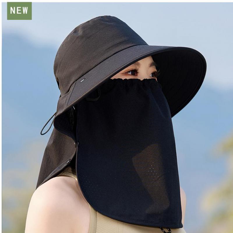 Pălării de vară pentru femei Pălărie de soare cu mască șal Respirabilă Multifuncțională Protecție solară în aer liber Pălărie de soare Șapcă de plajă Nou