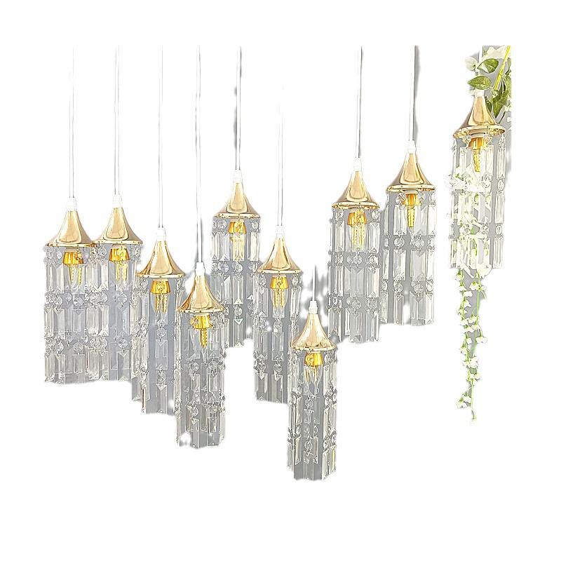 New Luxury 10-Head Crystal Icicle Chandelier for Wedding Stage and Ceiling Decoration