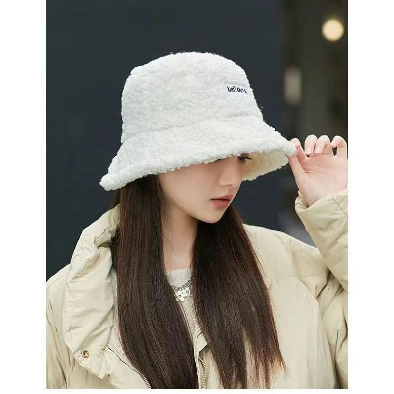 Autumn and Winter Women Warm Fisherman Cap Embroidered Letters Outdoor Windproof Fashion Caps