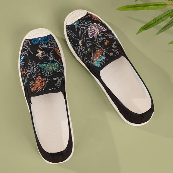 

Модная мягкая женская обувь Платформа Теннисные Женские Балетки Клоги Летняя Дышащая Платье Новая Удобная Холщовая Ткань Обувь Рыбака Woma 35