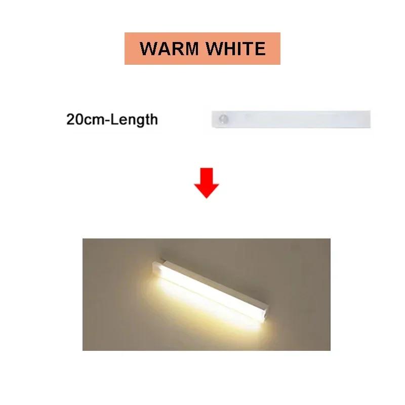 2pcs Smart LED Sensor Light USB Rechargeable Cabinet Lighting Suitable for Kitchen Wardrobes Cabinets Stairs Corridors Shelves