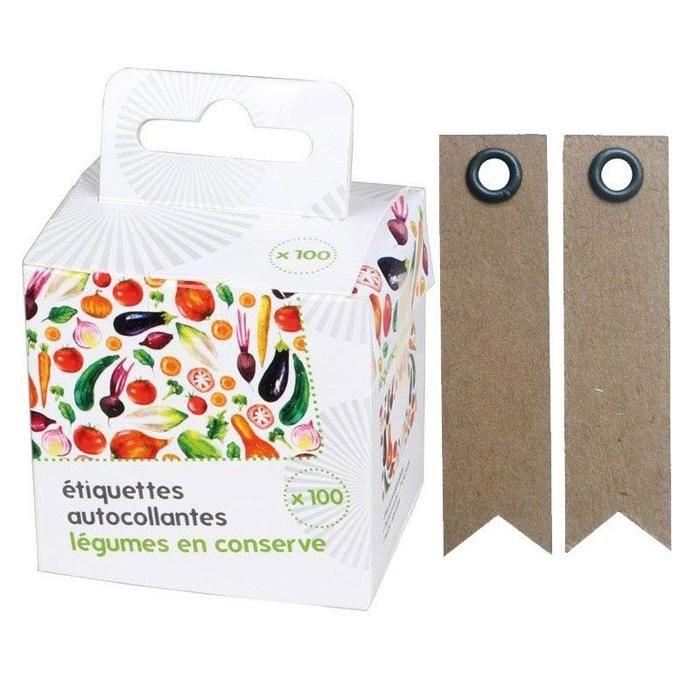 100 étiquettes pour conserves Légumes + 20 étiquettes kraft Fanion