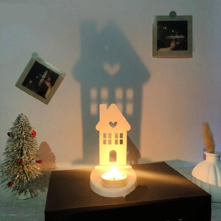 Silicone Mould House Candlestick Resins Molds Love House Candle Holder Mould